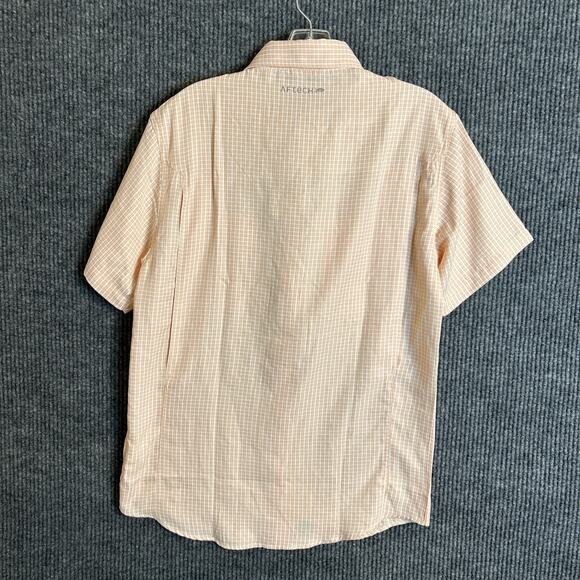 Aftco Mens Orange Plaid Button Up Shirt Size Small UPF 50 Short Sleeve New - Picture 2 of 9